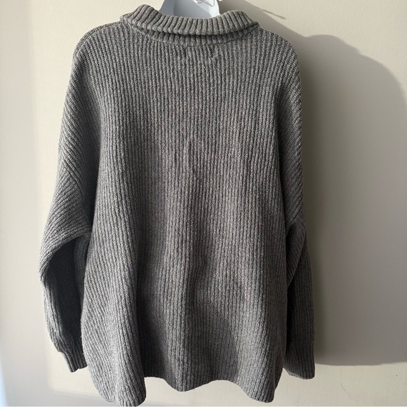 OLD NAVY Gray Ribbed Quarter Zip Sweater Women’s 2X Cotton Blend - Picture 3 of 9